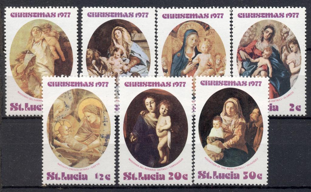 Сент Люсия 1977 г. Рождество * (след наклейки)