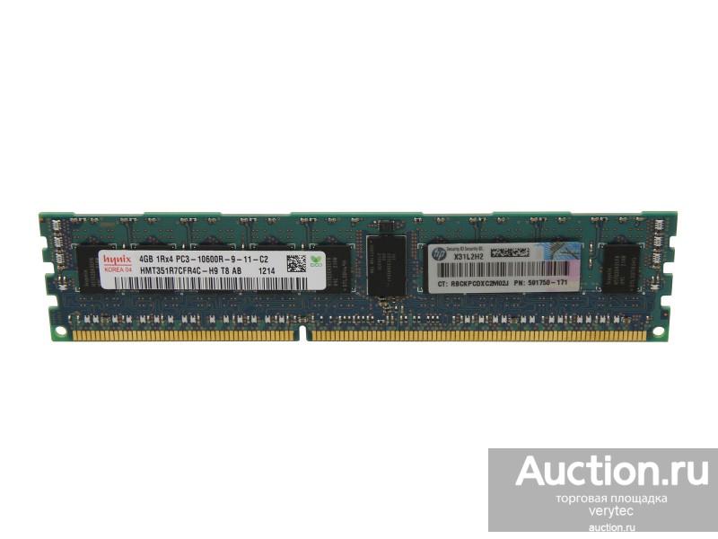Оперативная память HP 595096-001 DIMM 4GB PC3 10600R 512Mx4