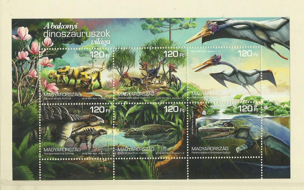 Венгрия 2018 Доисторическая фауна, динозавры, блок