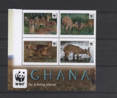 Гана - 12 Фауна WWF - антилопы - 4м ( квартблок ) -