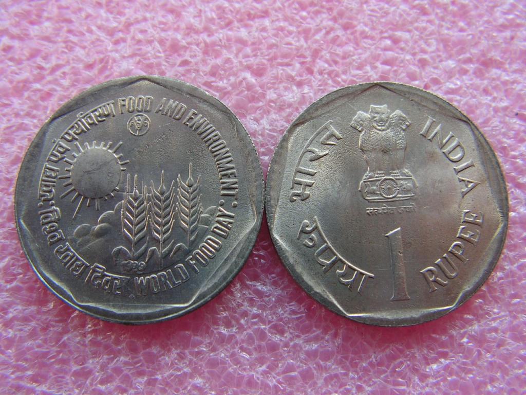 Индия 1 рупия 1989 фао unc / Бомбей