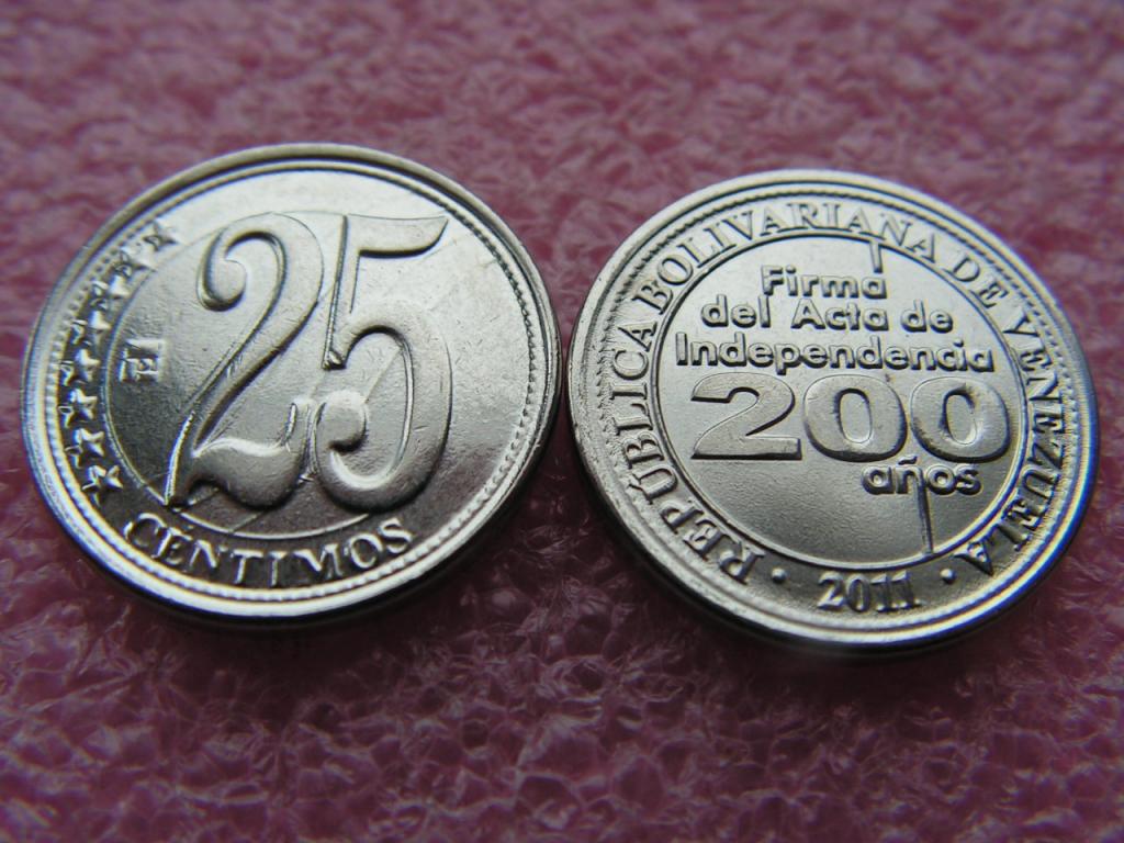 Венесуэла 25 сентимо 2011 независимость де юре 200 лет unc