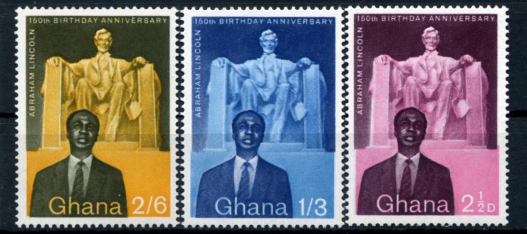 Гана. Линкольн. Серия 3 марки. 1959**