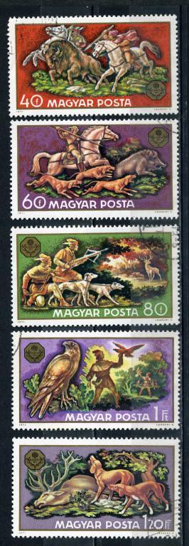 Венгрия. Охота. Животные леса.5 марок. 1971. 
