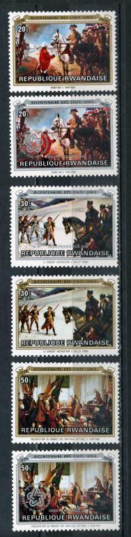 Руанда. 200 ЛЕТ АМЕР-КОЙ РЕВОЛЮЦИИ.Серия 6 марок** 