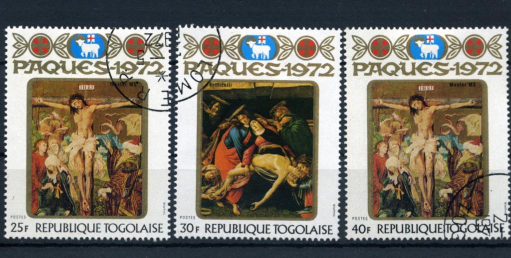 Того. Распятиеие Иисуса. Пасха. 3 марки. 1972. 