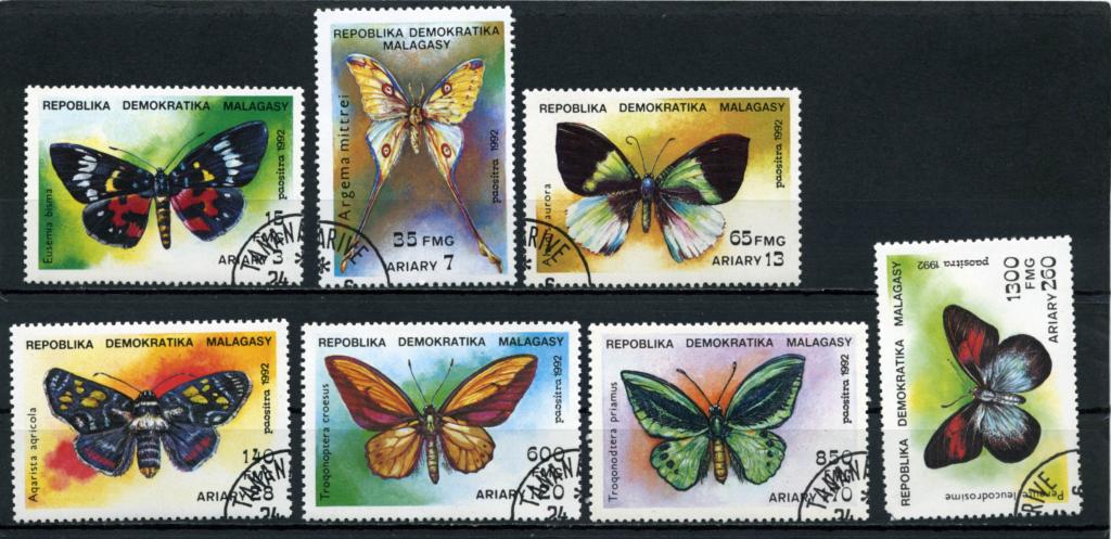 Мадагаскар. Бабочки. Серия 7 марок 1992 