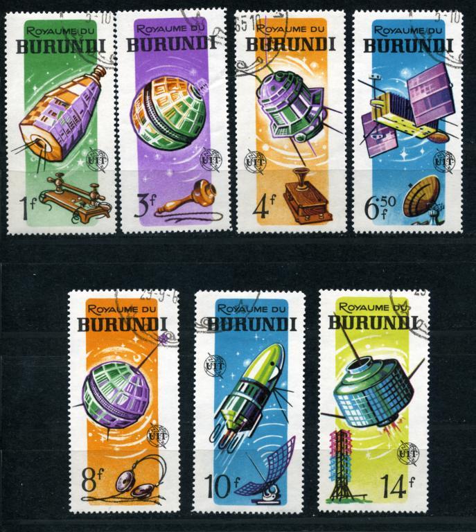 Бурунди. Космические корабли и спутники. Исследование космоса. 7 марок. 1965.