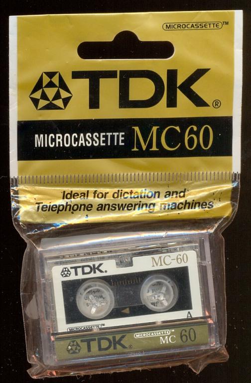 Микро кассета TDK MC-60 microcassette ДЛЯ ДИКТОФОНА И АВТООТВЕТЧИКА ЗАПЕЧАТАНА в упаковке НОВАЯ