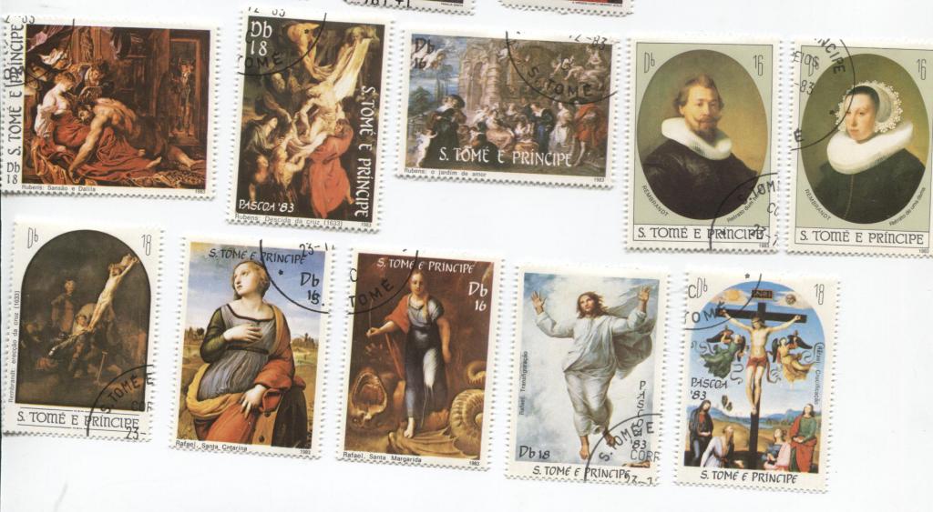 1983.СанТоме и Принсипи.Живопись з-европейская.10м из 12м.михель - 22е.гаш