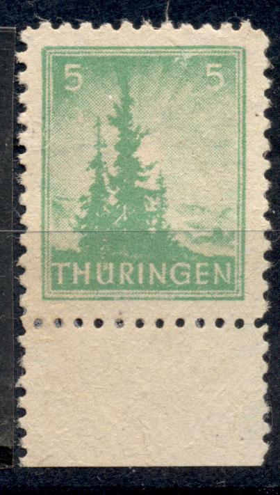 Тюрингия 1946 г. Советская зона оккупации  клей нанесен ромбами, негашеная**