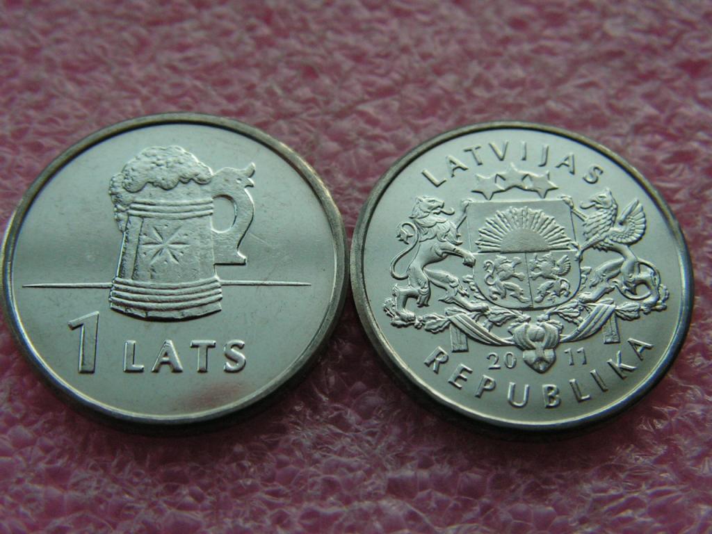 Латвия 1 лат 2011 кружка unc