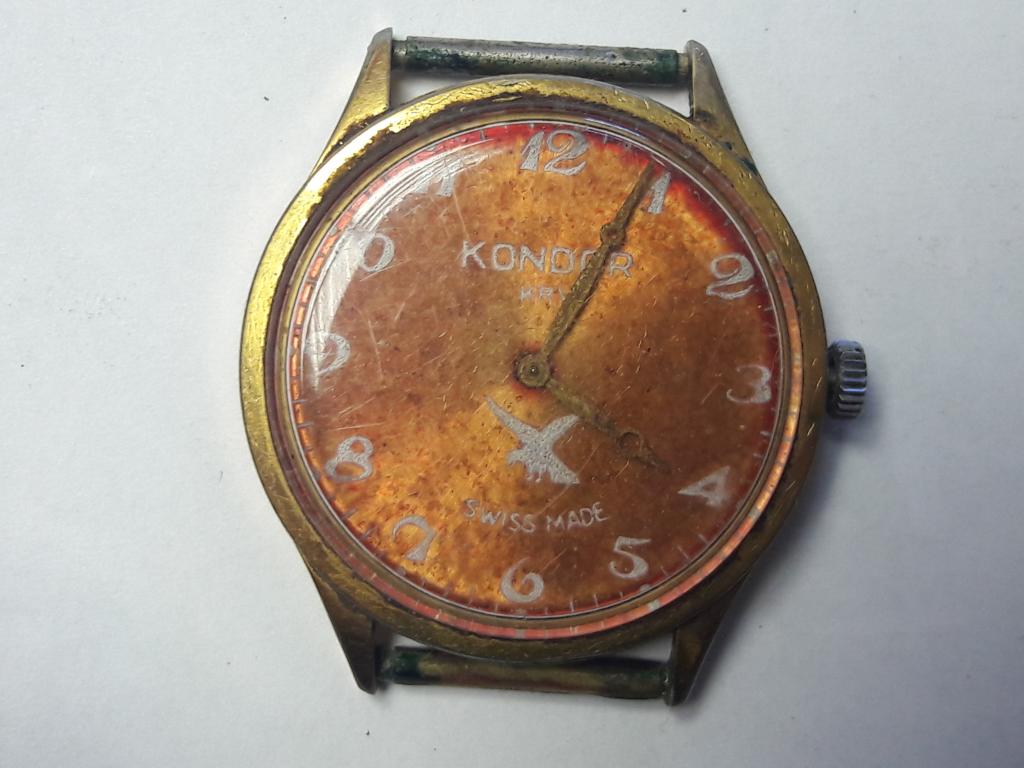 Часы наручные " KONDOR ". Швейцария. Позолота.