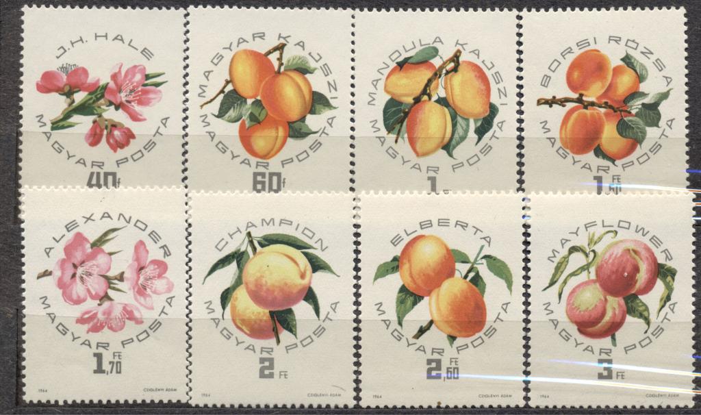 Венгрия 1964 серия "Цветы и плоды"  негашеная**