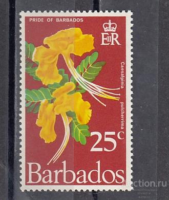 BARBADOS  БАРБАДОС  Флора Цветы № 320  1970 Сост**