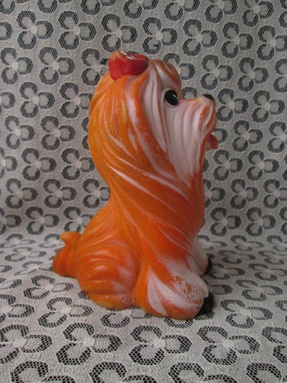 Игрушка Собака собачка болонка резина винтаж СССР