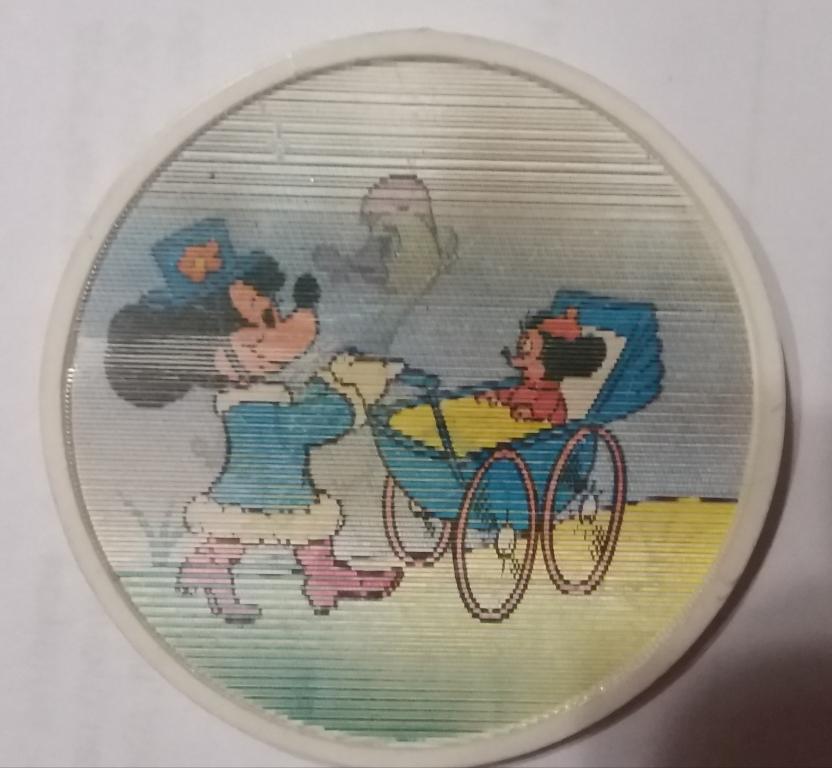 Мини Маус с коляской, утка с утятами, с переливкой, сказка, мультфильм, Детские, СССР