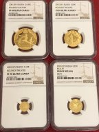 НАБОР БАЛЕТ 2001 ГОДА БОЛЬШОЙ ТЕАТР 225 ЛЕТ 10-25-50-100 РУБЛЕЙ В СЛАБАХ NGC PROOF 70 - PROOF 69