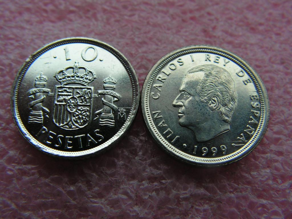 Испания 10 песет 1999 unc