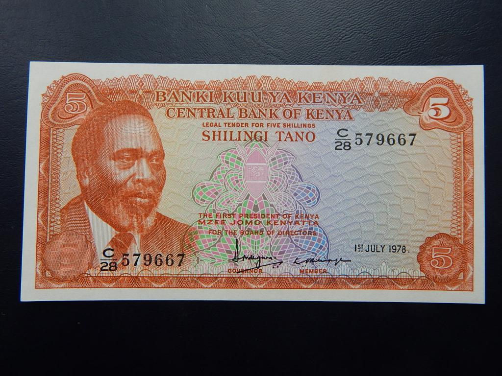 Бона 5 шиллингов 1978 года Кения С/28 579667 UNC