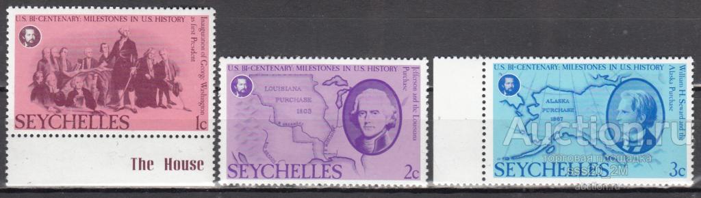 Сейшелы 1976 200-летие США Mi375-377 MNH