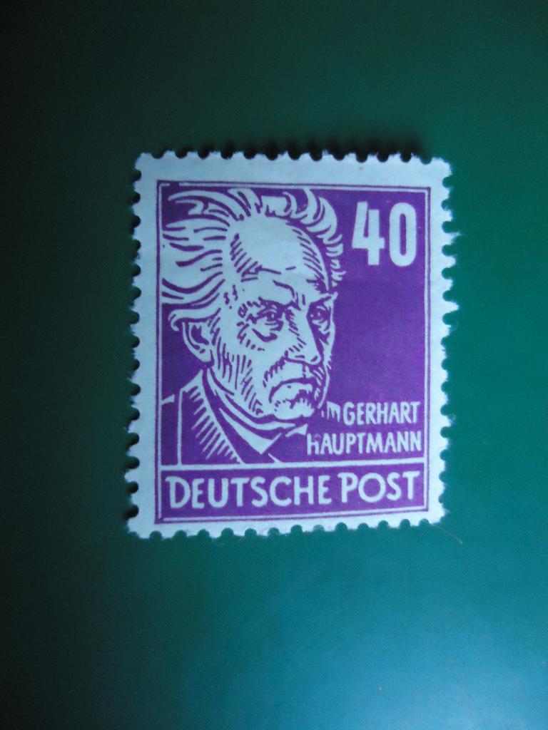 1948 г.  Германия.  Советская зона оккупации  Знаменитые немцы.  след наклейки.