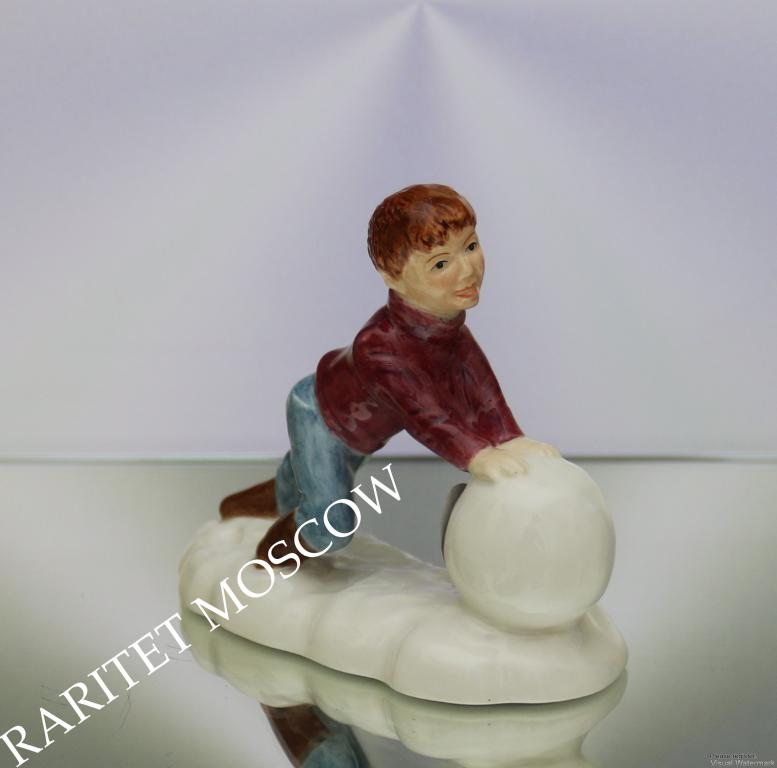 Мальчик снеговик зима статуэтка фарфор роспись Beswick Англия 12