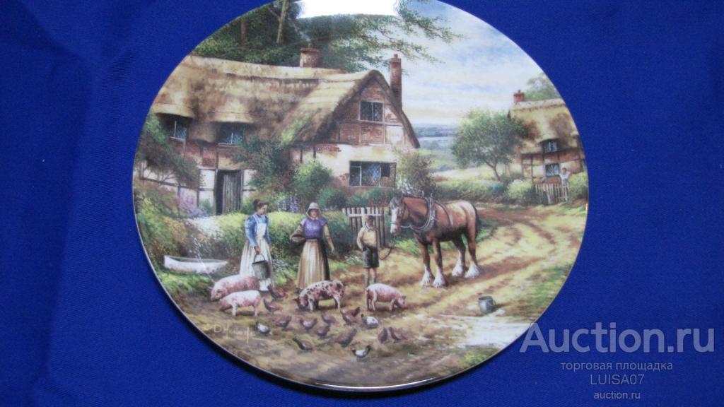 Тарелка настенная.Деревня.Деревенский пейзаж.Англия.WEDGWOOD
