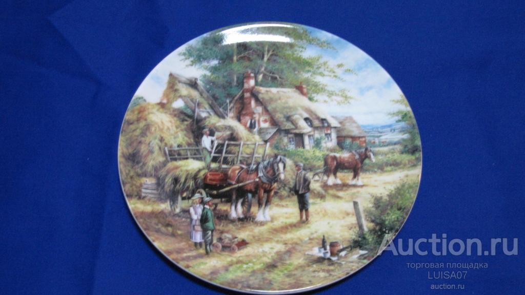Тарелка настенная.Деревня.Деревенский пейзаж.Кантри.Англия.WEDGWOOD