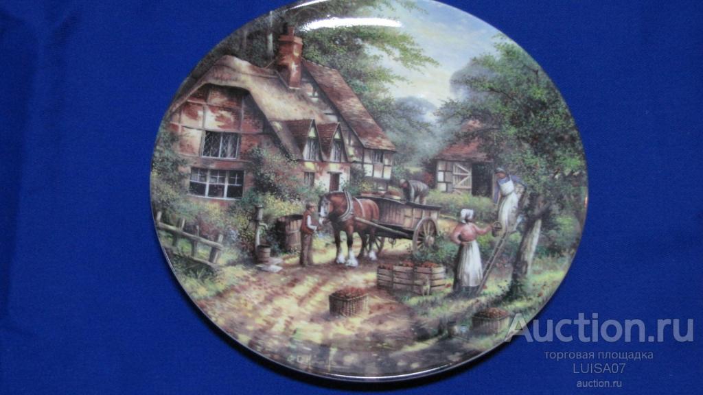 Тарелка настенная.Деревня.Деревенский пейзаж.Англия.WEDGWOOD