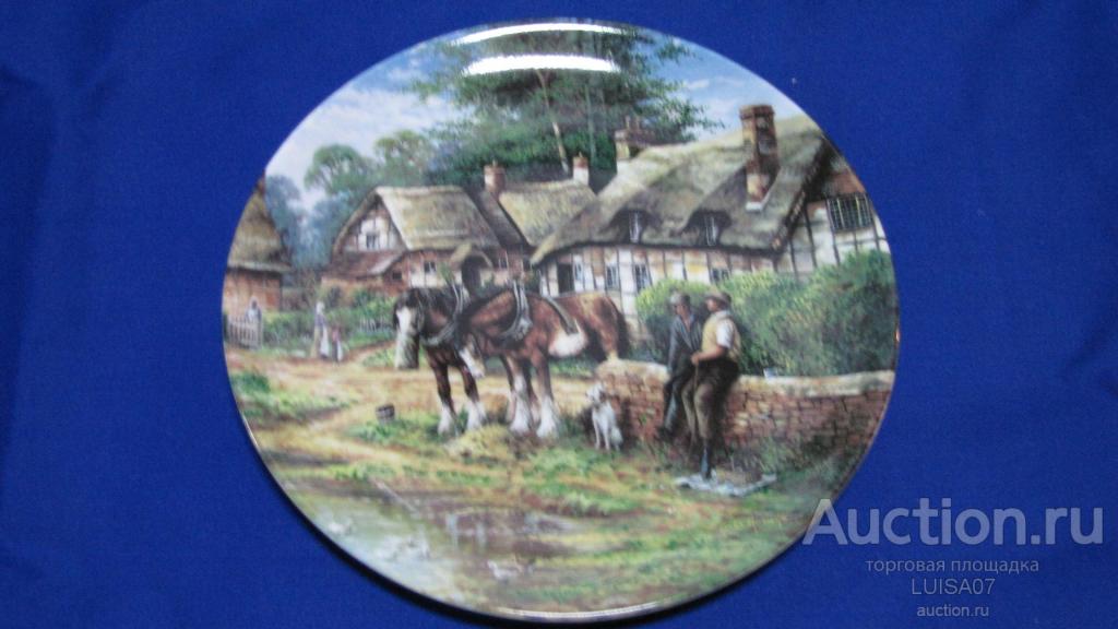 Тарелка настенная.Деревня.Деревенский пейзаж.Кантри.Англия.WEDGWOOD