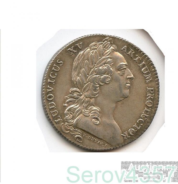 Франция серебряный жетон Медаль Луи 15 (Людовик 15) Серебро Редкая 