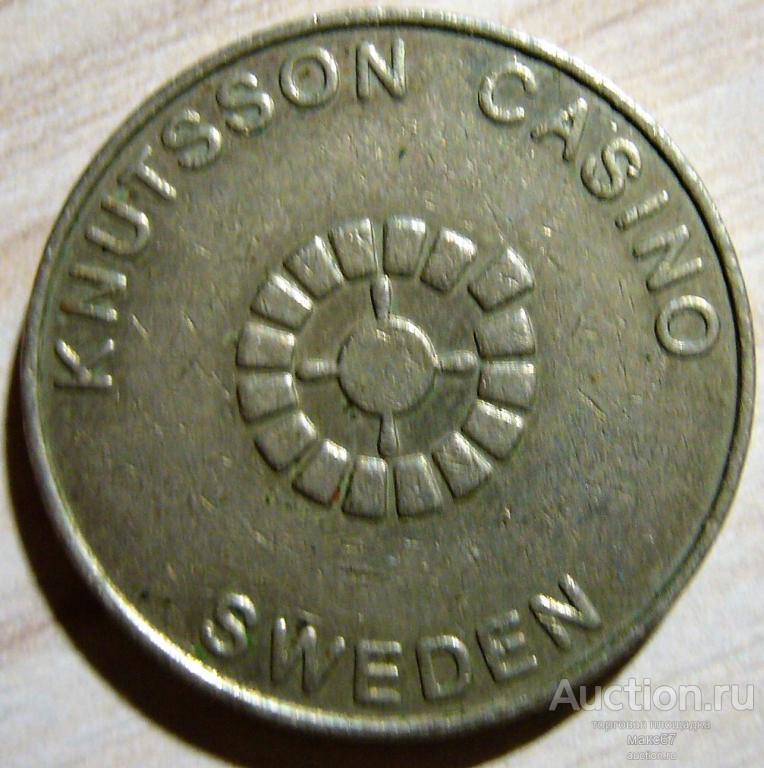 Швеция. Игровой жетон "knutsson casino sweden". Белый.