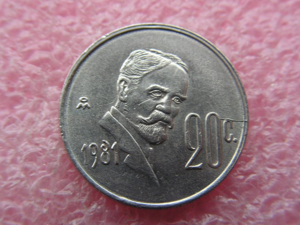 -Брак-Мексика 20 сентаво 1981 12ма / раскол