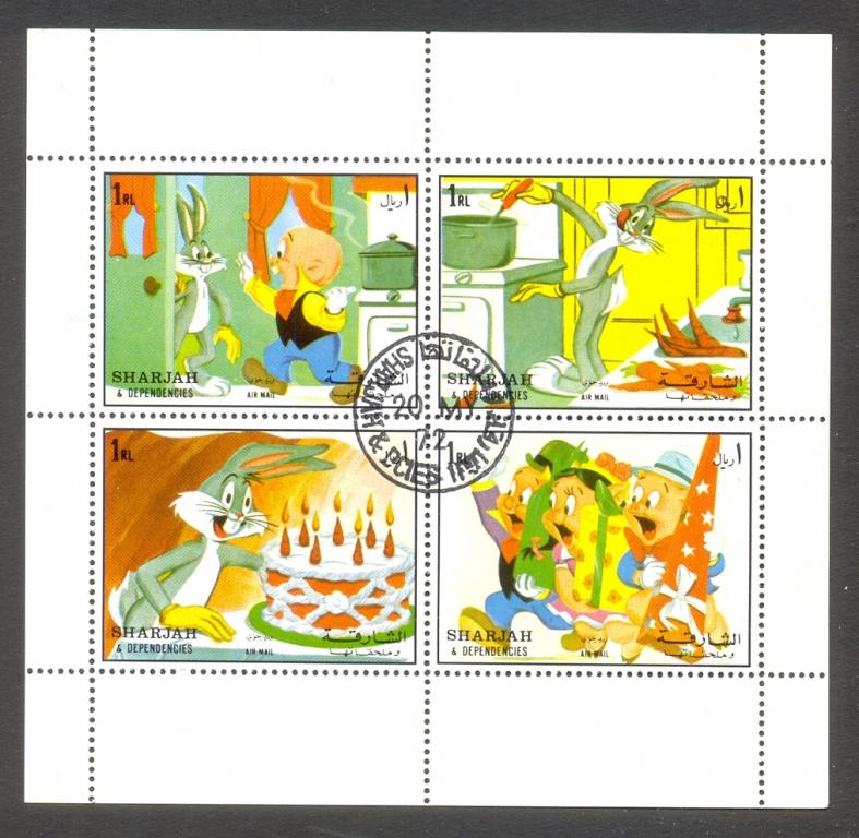 1972г. ОАЭ. Шарджа. Герои мультфильмов. № 1083-1086 (Michel)