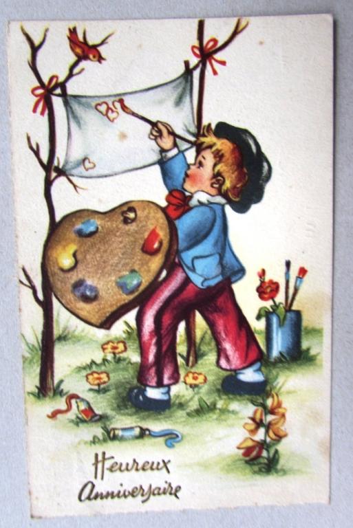 Юный художник с мольбертом за работой Франция