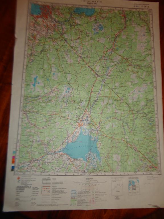 КАРТА  ЛЕНИНГРАД. ГЕНЕРАЛЬНЫЙ ШТАБ.  " Для служебного пользования ".  56 х 40 см.