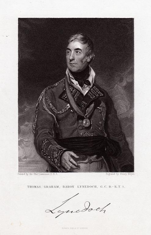 гравюра Англия Генерал Томас Грэм Шотландия 1844 г.