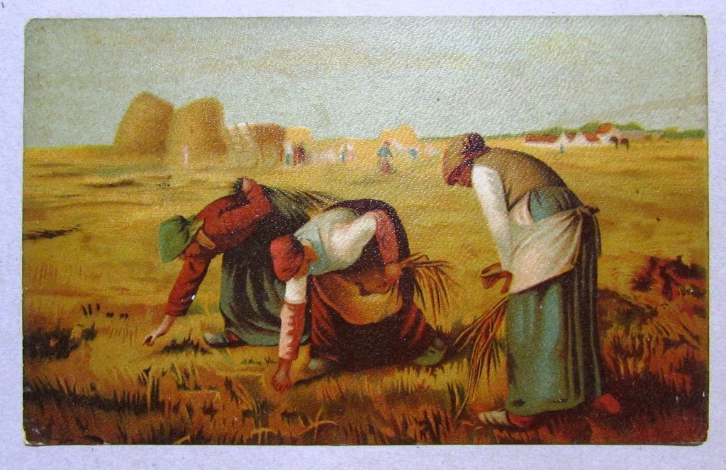 Женщины за сбором колосьев Франция Штемпель 1906