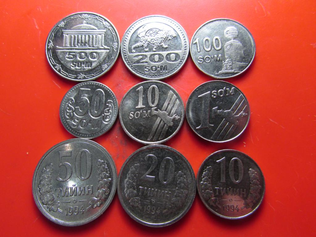 НАБОР МОНЕТ УЗБЕКИСТАНА, 9 ШТ. (UNC)_1