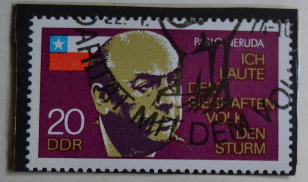 ГДР 1974. Mi 1921. Годовщина смерти чилийского поэта Пабло Неруды.