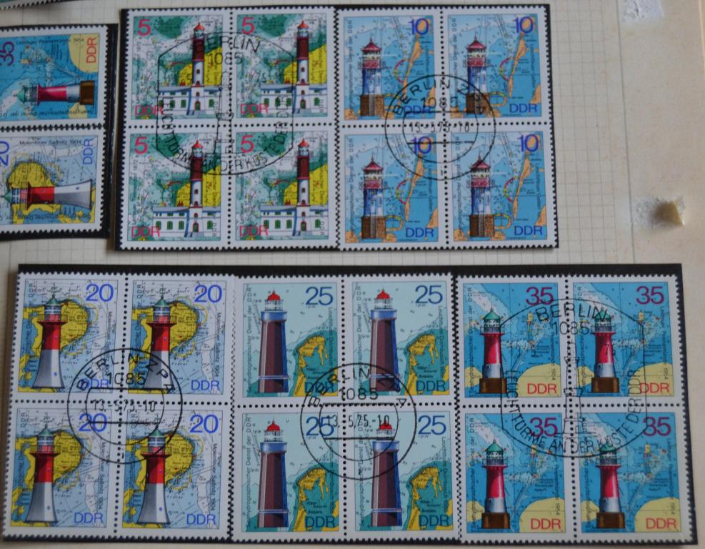 ГДР 1975 * ГЕРМАНИЯ * МАЯКИ * ПОЛНАЯ СЕРИЯ * Квартблоки Спецгашение