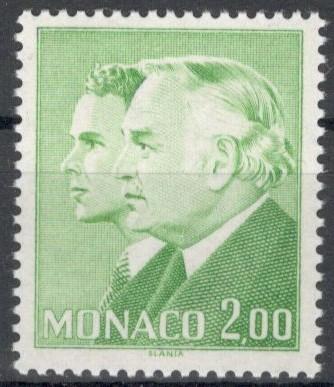 Монако, 1987 № 1818, € 2, MNH, князь Ренье III и принц Альберт