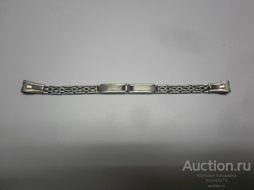 Серебрянный женский браслет для часов. Проба 875. Длина 14 см.
