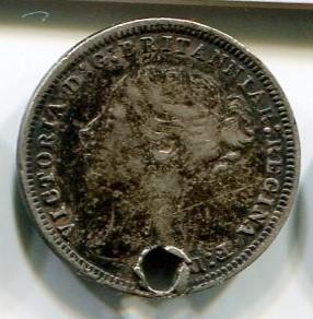 Великобритания 3 пенса 1871 года. Серебро. Сохранность хорошая