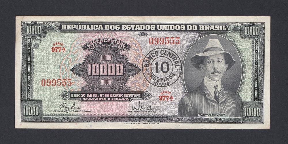 Бразилия 1966-1967г 10 новых крузейро 10000 крузейро (p.189a) 555