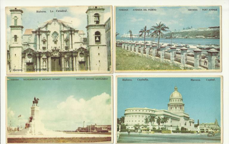 набор открытки 4 штуки Куба Гавана 1960-е года