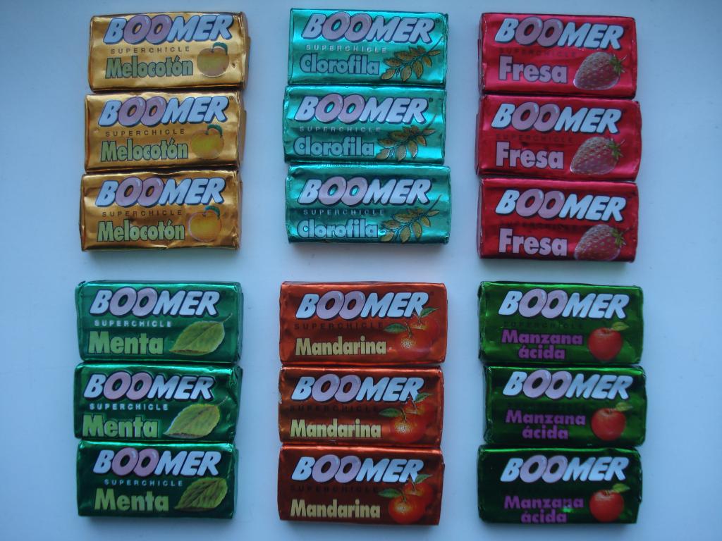 Жвачка Boomer (Испания, 90-е). Очень редкий набор из 18 штук! Все жвачки  разные!