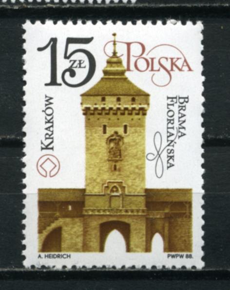 Польша. Краков. Реставрация краковского замка. Серия 1 марка. 1988.**