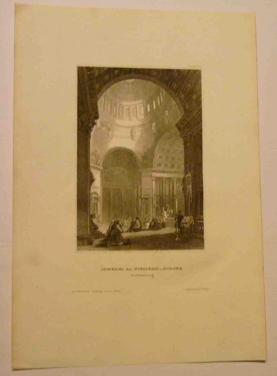ГРАВЮРЫ РОССИЯ САНКТ-ПЕТЕРБУРГ НИКОЛЬСКИЙ СОБОР  1840 Г